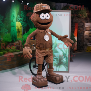 Brown Unicyclist mascot...