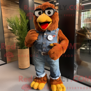 Rust Kylling maskot kostume...