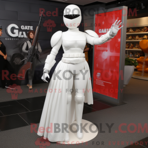 Hvid Gi Joe maskot kostume...