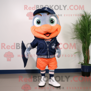 Navy Salmon mascottekostuum...