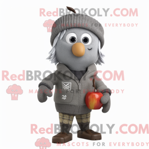Gray Apple mascot costume...