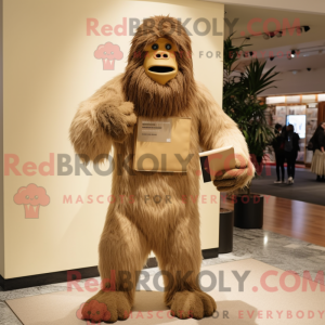 Beige Sasquatch mascot...