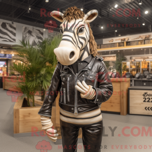 Tan Zebra mascot costume...