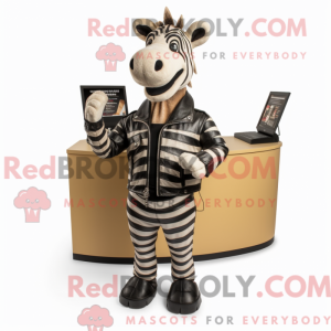 Tan Zebra-maskotdraktfigur...