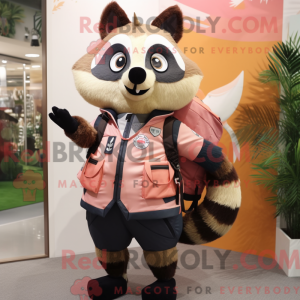 Peach Raccoon Maskottchen...