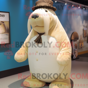 Cream Walrus mascot costume...