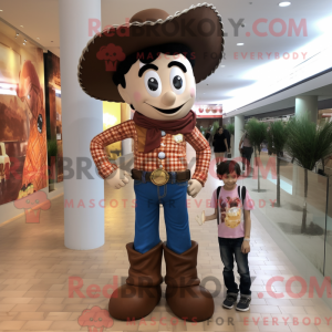 Brown Cowboy mascot costume...