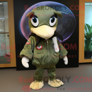 Olive Dolphin Maskottchen...