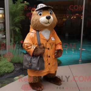 Rust Beaver maskot kostume...