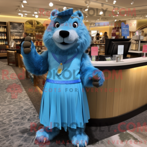 Blue Marmot mascot costume...