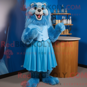 Blue Marmot mascot costume...