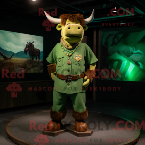 Green Bull maskot kostume...