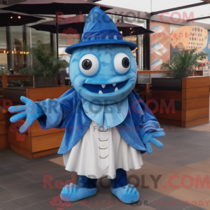 Blue Ceviche mascot costume...