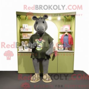 Olive Tapir mascot costume...