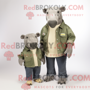 Olive Tapir Maskottchen...