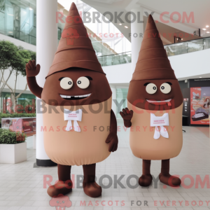 Brown Ice Cream Cone maskot...