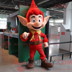 Red Elf mascot costume...
