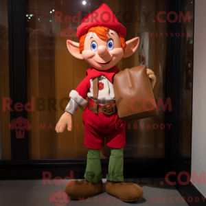 Red Elf-mascottekostuum...