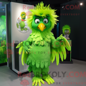 Limegrøn Harpy maskot...