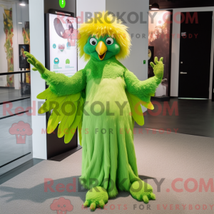 Limegrøn Harpy maskot...