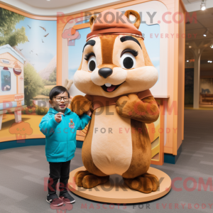 Tan Chipmunk maskot kostume...