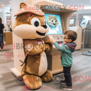Tan Chipmunk maskot kostume...