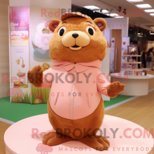 Peach Beaver mascot costume...