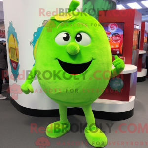 Lime Green Raspberry mascot...