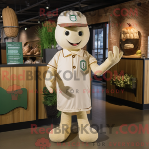 Beige Zucchini mascot...