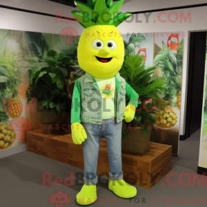 Lime Green Pineapple mascot...