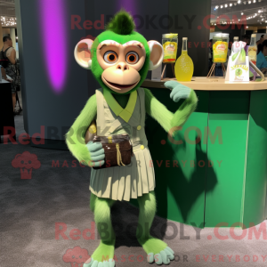 Green Monkey mascot costume...