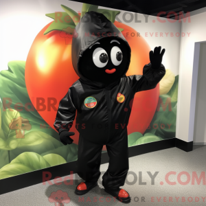 Black Tomato mascot costume...