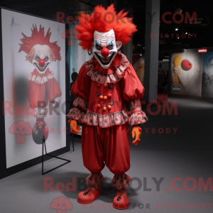 Red Evil Clown mascot...