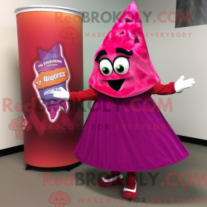 Magenta Pizza Slice mascot...