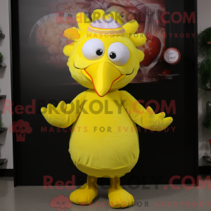 Lemon Yellow Turkey mascot...