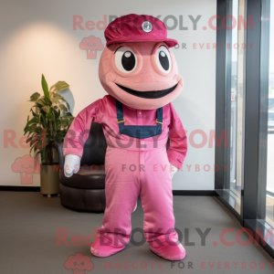 Rosa slangemaskotdraktfigur...