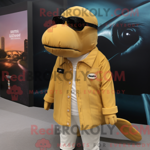 Gold Humpback Whale mascot...