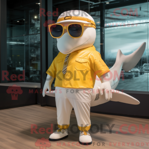 Gold Humpback Whale mascot...