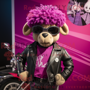 Magenta Merino Sheep mascot...