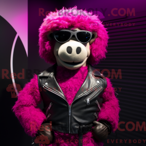 Magenta Merino Sheep mascot...