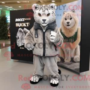 Grå Bobcat maskot kostume...