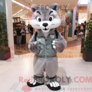 Grå Bobcat maskot kostume...