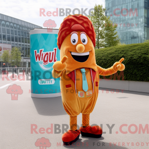 Cyan Currywurst mascot...