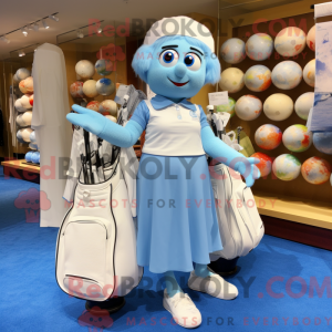 Sky Blue Golf Ball maskot...