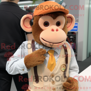 Peach Monkey Maskottchen...