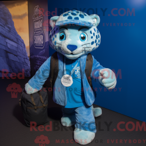 Blue Jaguar mascot costume...