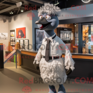 Silver Emu mascot costume...