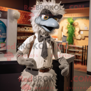 Silver Emu mascot costume...