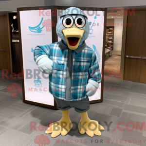 Teal Gull mascot costume...