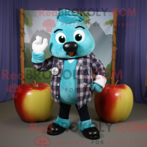 Postava maskota Teal Apple...